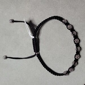Lagos Sterling Silver Anthem Macrame Blk 6mm Caviar Beads Bracelet
